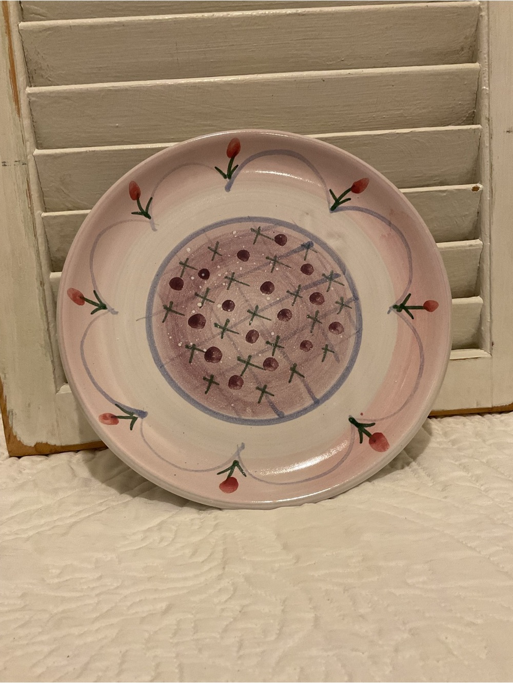 Hand-Painted Pottery Plate 9 inch